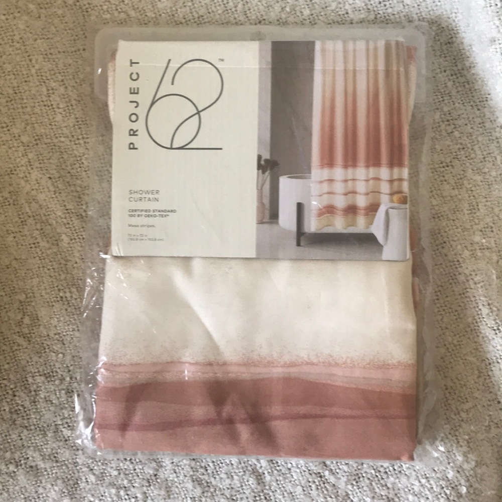 Mesa Striped Cotton Shower Curtain - New - Picture 3 of 3